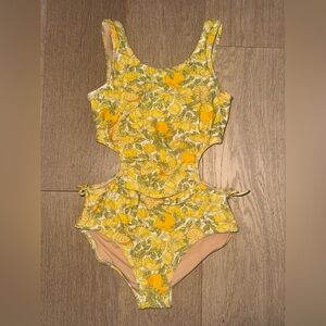Crewcuts Yellow Lemon and Floral Cutout One Piece